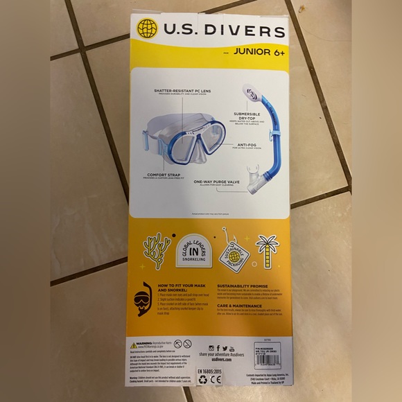 U.S. Divers Jr Snorkeling Combo Ages 6+ (White & Purple) Mask & Snorkel Included - Picture 2 of 4